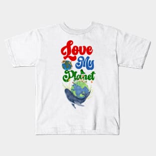 happy funny  earth day 2024 gift april 22 Cute Teacher  Lover Rainbow Kids T-Shirt